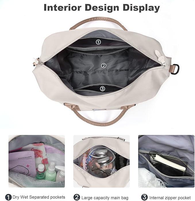 Actual product image Only-Bags.Store Large Capacity Travel Overnight Bag, Solid Colour Versatile Duffle Bag, Lightweight Business Trip