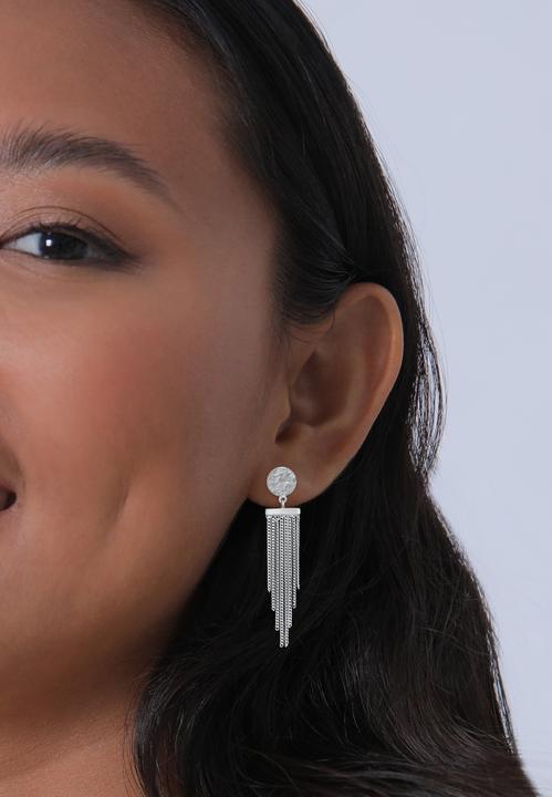 Actual product image Elli Earrings Platelet Chain Look Elegant 925 Silver (925 sterling silver)
