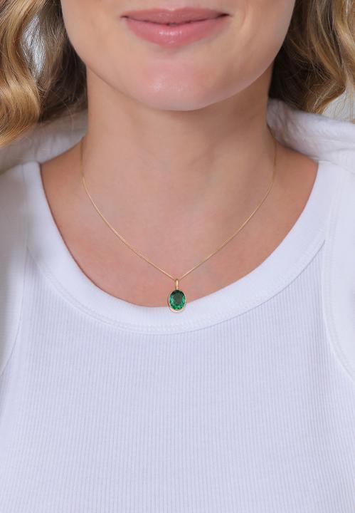 Actual product image Elli Gemstone necklace (Quartz, 925 Sterling silver gold-plated, 45 cm)