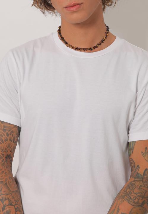 Image du produit Kuzzoi Choker, collier de pierres précieuses (Argent sterling 925, Acier inoxydable, œil de tigre, 42 cm)
