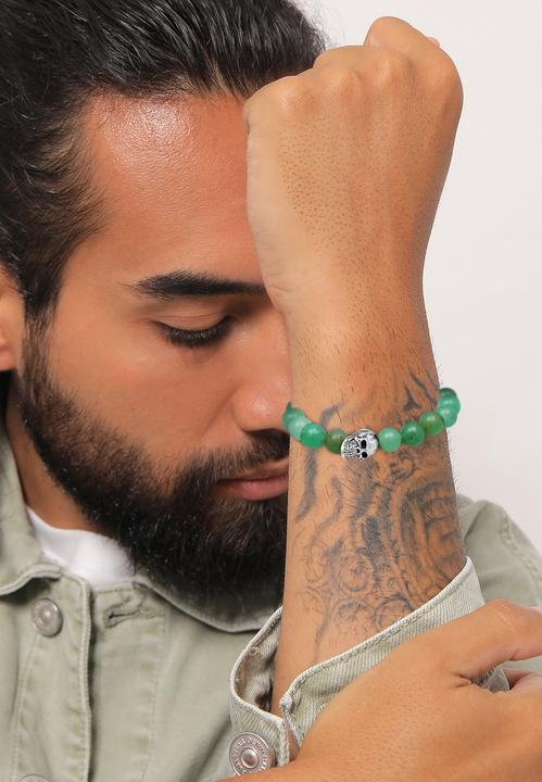 Produktbild Kuzzoi Edelsteinarmband, Totenkopf (23 cm, Aventurin, Plastik, 925 Sterling Silber)