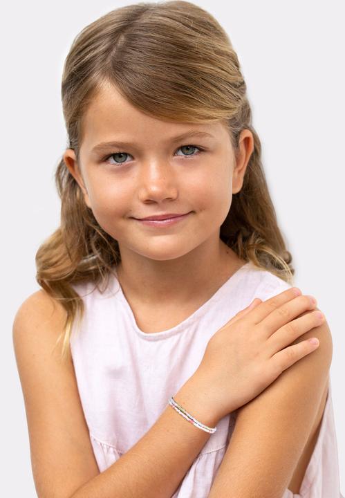 Image du produit Elli Bracelet Kids perles de verre pastel set de 2 pièces 925 argent (14 cm, Argent 925 sterling plaqué or, Cristal de verre, Plastique, Verre)