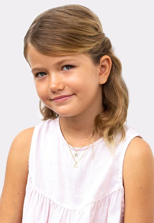 Image du produit Elli Collier Kids Layer cristal étoile demi-lune 925 argent (Argent sterling 925, Cristal de verre, 36 cm)