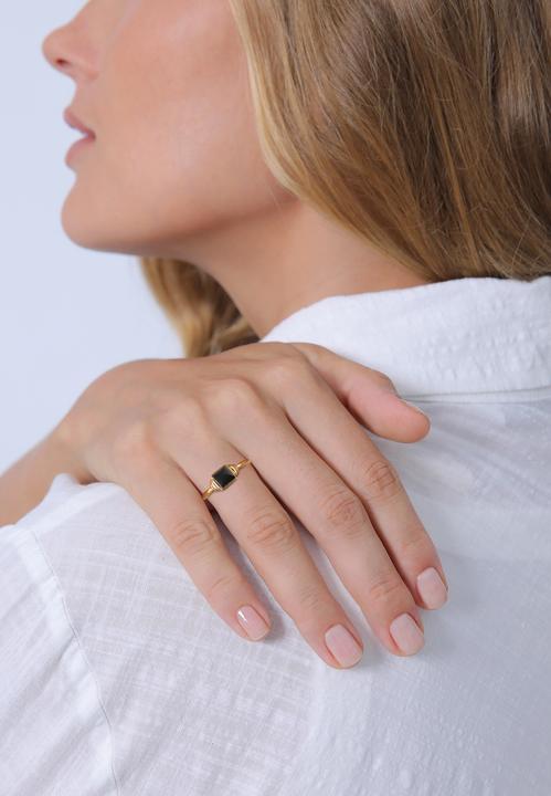 Image du produit Elli Bague en pierre précieuse, carré (54, Argent 925)