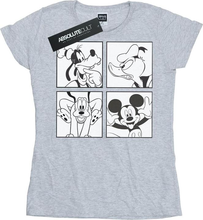 Actual product image Disney Womens/Ladies Mickey, Donald, Goofy And Pluto Boxed Cotton T-Shirt (M)