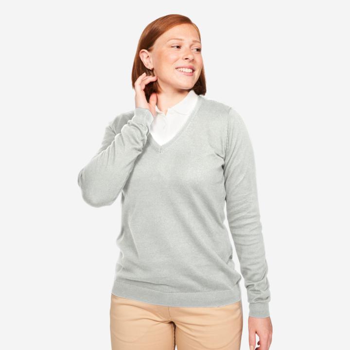 Image du produit Inesis Pullover de golf pour femme col V Coton - CW 100 gris