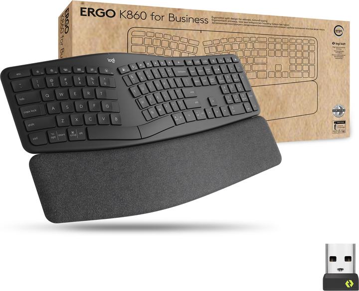 Logitech Ergo K860 Split Keyboard for Business (CH, Senza fili)