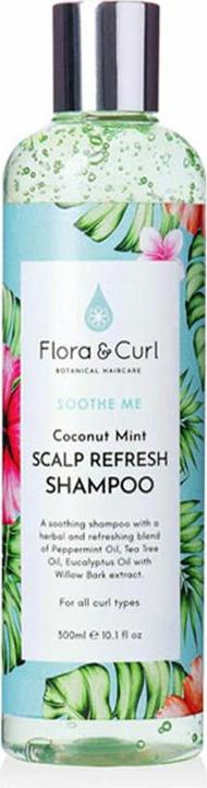 Actual product image Flora & Curl SOOTHE ME coconut mint scalp refresh shampoo 300 ml (300 ml, Liquid shampoo)