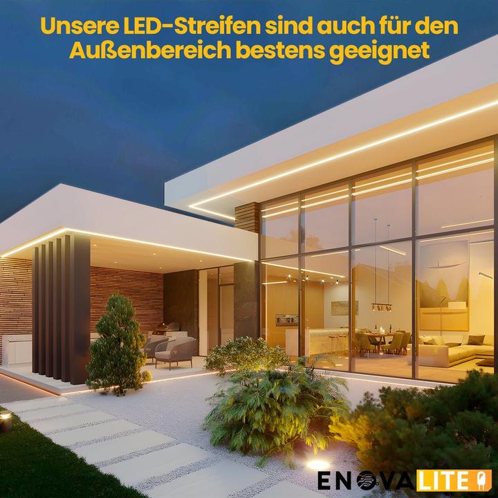 Image du produit Enovalite Bande LED (Blanc neutre, 500 cm, Intérieur, Extérieur)