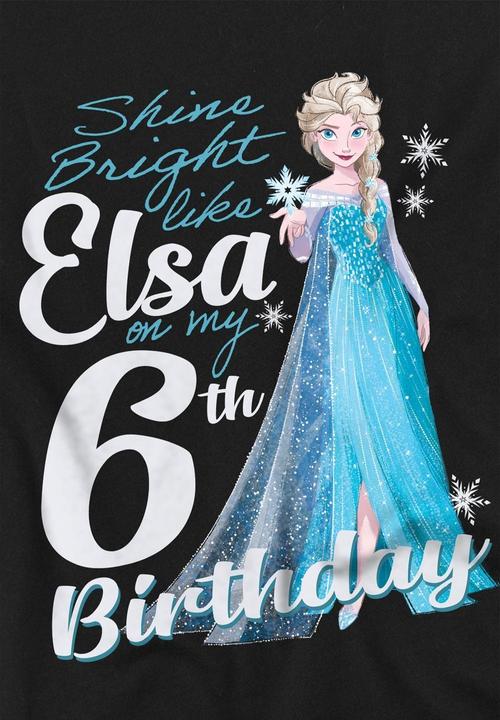 Immagine prodotto Disney Frozen Bright Like Elsa Maglietta 6° Compleanno Bambini (140)