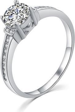 Moiss Elegant silver ring with clear zircons R00006 - Circuit: 57 mm (57)