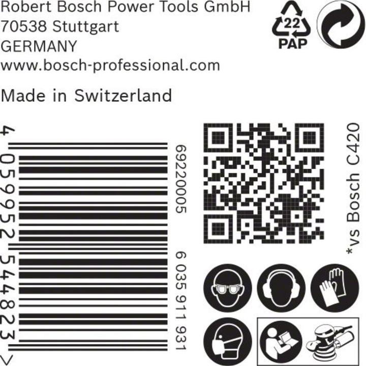 Immagine prodotto Bosch Professional Zubehör Expert C470 Carta vetrata multiforo per levigatrice rotorbitale, 150 mm, G 320, 50 pz. (320)