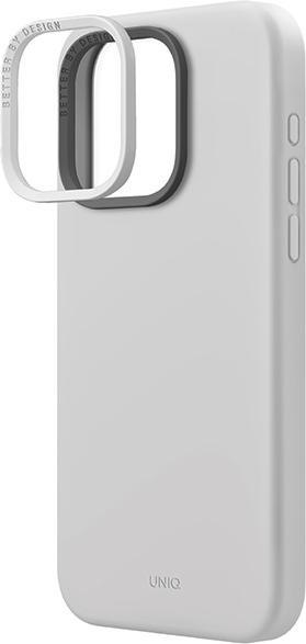 Productafbeelding Uniq etui Lino Hue iPhone 15 Pro Max 6,7" Magclick Opladen jasnoszary/krijtgrijs (Apple iPhone 15 Pro Max)