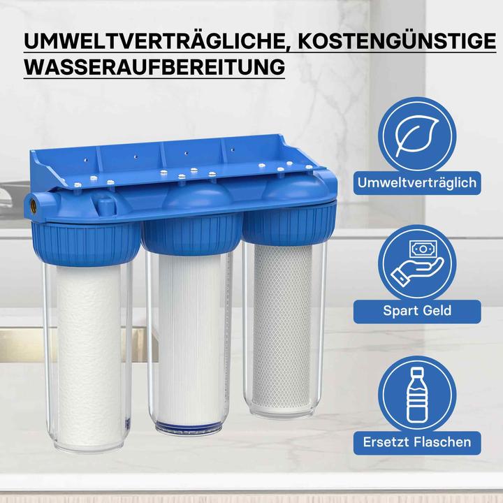 Produktbild Naturewater NW-BR10B4 3 Stufen Filter 5µ 26,16mm 3/4" Sedimentfilter Aktivkohle