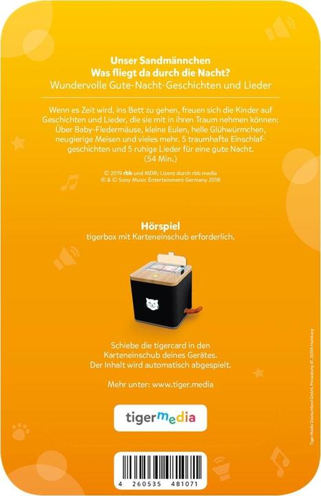 Produktbild Tigermedia Tigercard Unser Sandmännchen Was fliegt da durch die Nacht? (Deutsch)