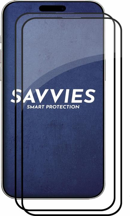 Immagine prodotto Savvies Protezione dello schermo in vetro blindato a schermo intero (2 Pezzo/i, Apple iPhone 16 Pro Max)