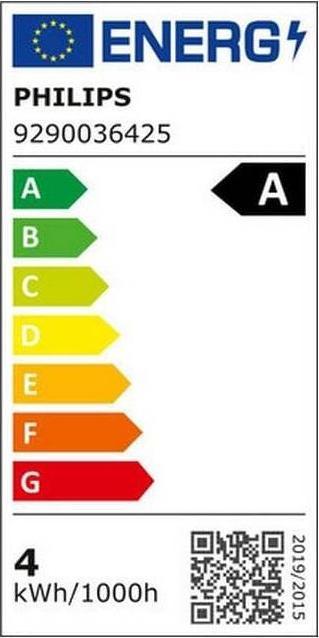 Energy Label Philips LED Classic (E27, 4 W, 840 lm, 1 x, A)
