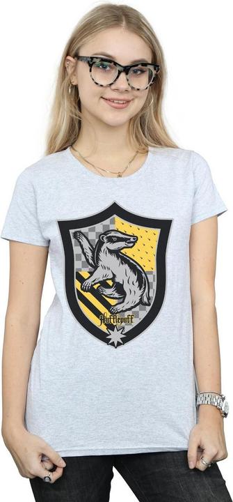 Actual product image Womens/Ladies Hufflepuff Crest Flat Cotton T-Shirt (L)