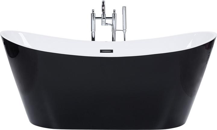 Beliani Bathtub freestanding black oval 150 x 75 cm ANTIGUA (180 l, 150 cm, 75 cm)