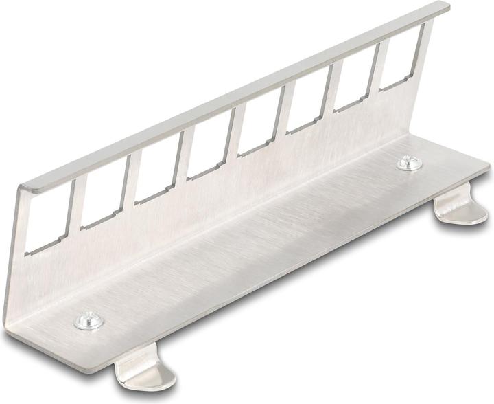 Actual product image Delock Keystone metal bracket 8 port for top-hat rail (Keystone module holder)