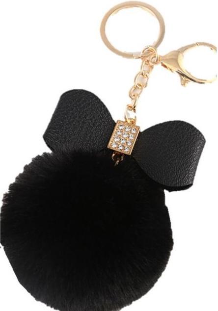 MU Style Pompom Schlüsselanhänger mit Schleife