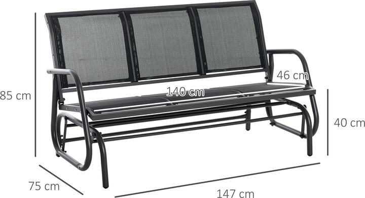 Produktbild Outsunny Schaukelbank 3-Sitzer