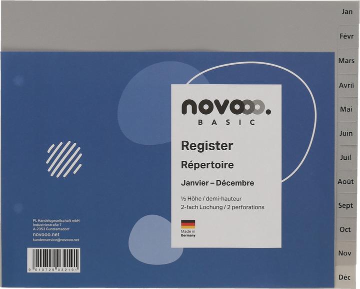 Novooo Register PP grau 1/2 Höhe