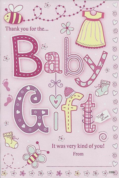 Actual product image Generic Baby Gift Thank You Card (1 pcs.)