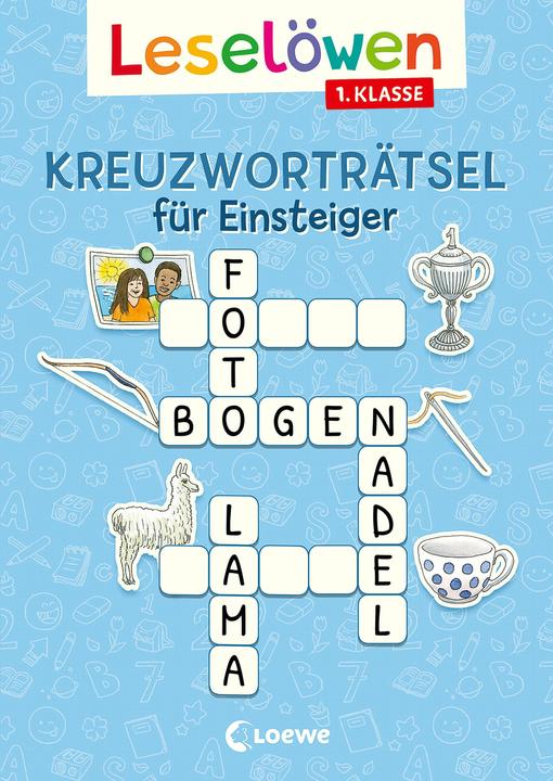 Actual product image Loewe Leselöwen Kreuzworträtsel für Einsteiger - 1. Klasse (Himmelblau) (German, Katrin Merle, Loewe learning and puzzles, Loewe first readers, 2023)