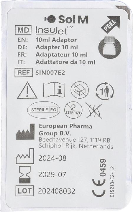 Actual product image Sol-m SOL M InsuJet Adapter 10ml 5 (Insulin injections)