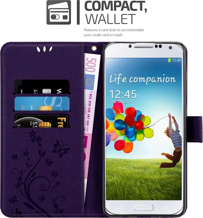 Actual product image Cadorabo Flower Book Case for Samsung Galaxy S4 (Samsung Galaxy S4)