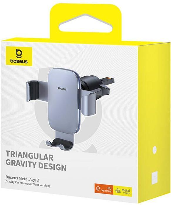 Image du produit Baseus Support de ventilation pour voiture par gravité Metal Age 3 BS-CM028 - gris