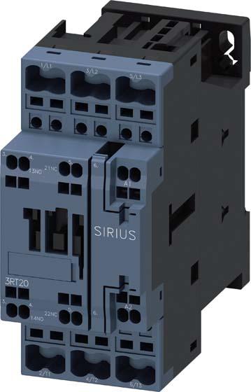 Actual product image Siemens Contactor, AC-3e, 38 A/18.5 kW/400V, 3-pole, AC 48V/50Hz, 1S+1NC, spring-cage connection