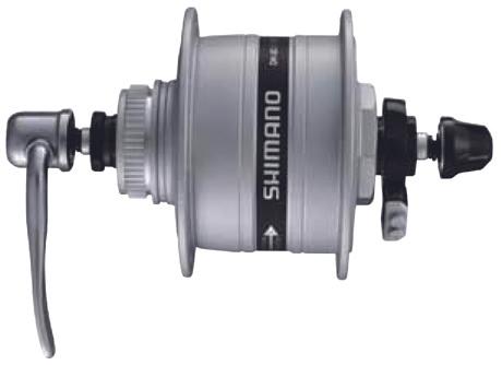 Actual product image Shimano Hub dynamo DH-3D37 Centre-Lock 100 mm 36-hole 6V/3W QR silver Box (Disc brake Center lock)