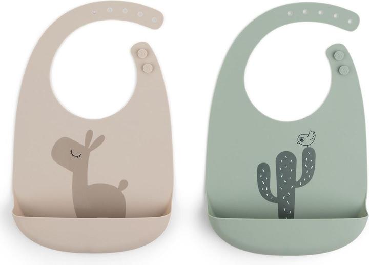 Produktbild Done by Deer Silikon Lätzchen 2-er Pack Lalee Sand/Grün