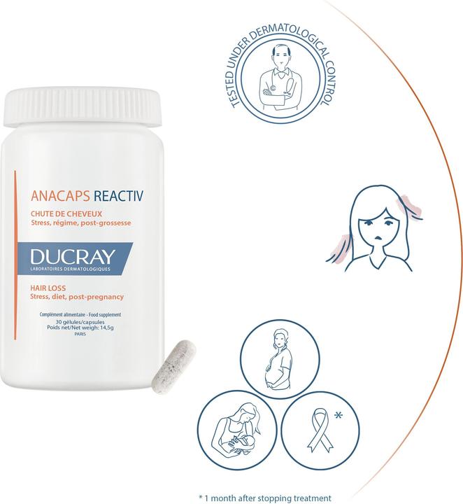 Produktbild Ducray Anacaps Reactiv Nahrungsergänzungsmittel (1 Stück, Kapseln, 40 g)