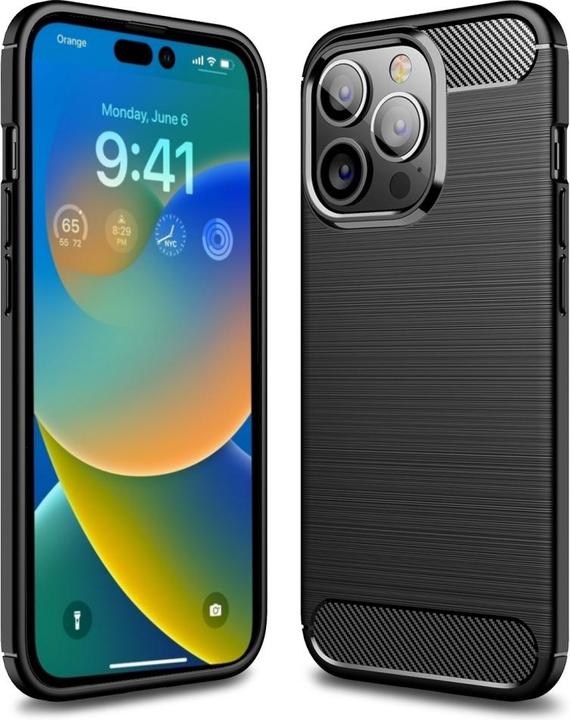 Actual product image Screenguard Carbon Brushed Soft TPU Case (Apple iPhone 14 Pro)