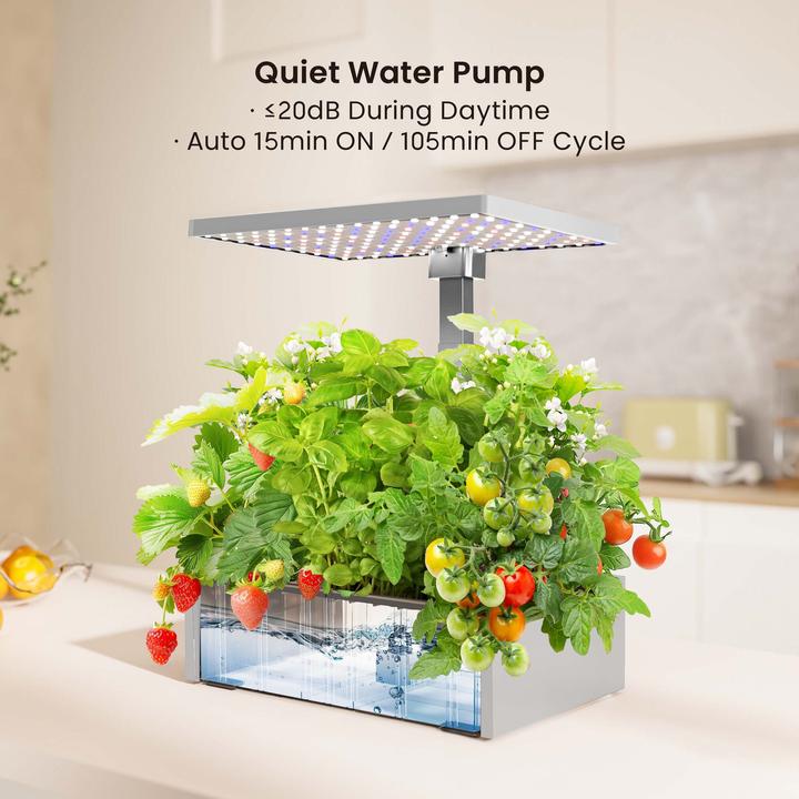 Produktbild Wiltec Indoor Gartensystem weiss Kräutergarten Mini Garten für drinnen LED