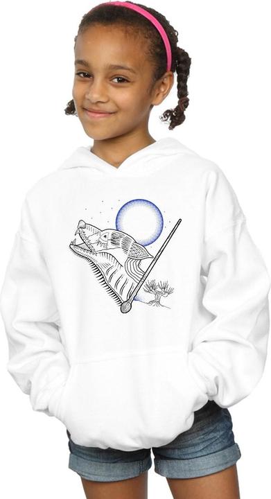 Actual product image Girls Werewolf Line Art Hoodie (152, 158)