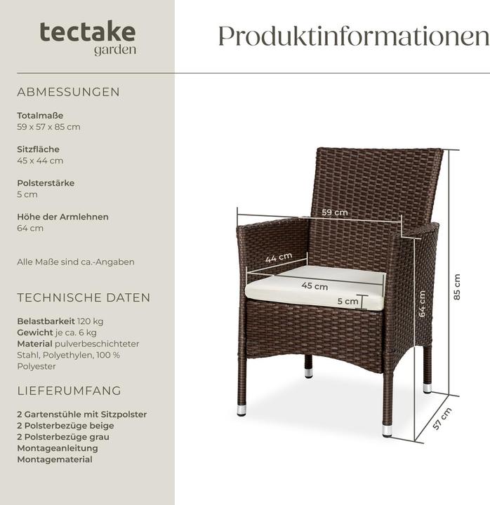 Produktbild tectake 2 Rattansessel