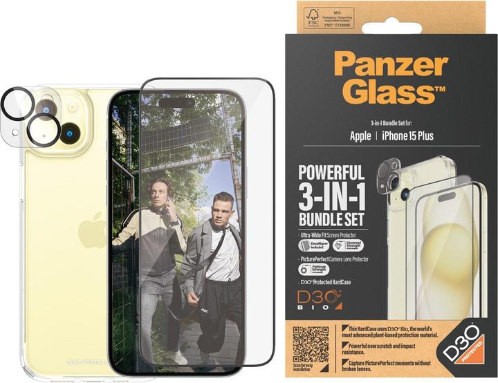Immagine prodotto PanzerGlass Pacchetto 3-in-1 (1 Pezzo/i, Apple iPhone 15 Plus)