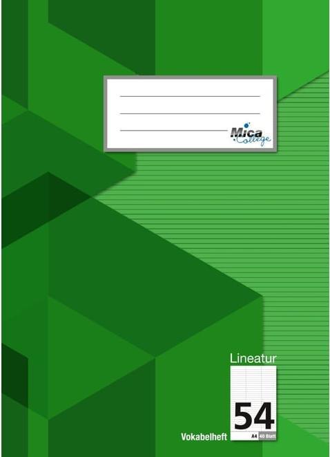 Actual product image MICA College Vocabulary exercise book - DIN A4 - ruler size 54 - 3 columns - 40 sheets (A4)