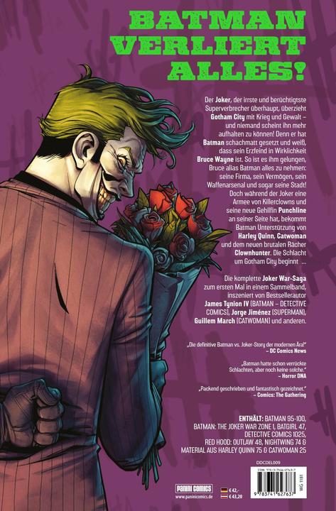 Image du produit Panini Die Joker War Saga (Deluxe Edition) (Allemand, Scott Lobdell, Jorge Jiménez, James Tynion IV, Robbi Rodriguez, Stand du conseil d'administration, Peter J. Tomasi, 2022)