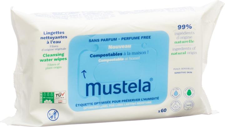 Produktbild Mustela Biologisch abbaubare, kompostierbare Wischtücher für zu Hause (60 Stück)