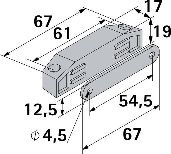 Immagine prodotto Hettich Magnetschnäpper 17 x 19 mm, Haltekraft 8kg, weiss