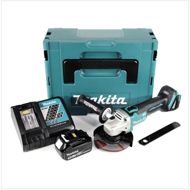 Produktbild Makita DGA 504 RT1J Akku Winkelschleifer 18V 125mm Brushless + 1x Akku 5,0Ah + Ladegerät + Makpac (125 mm)