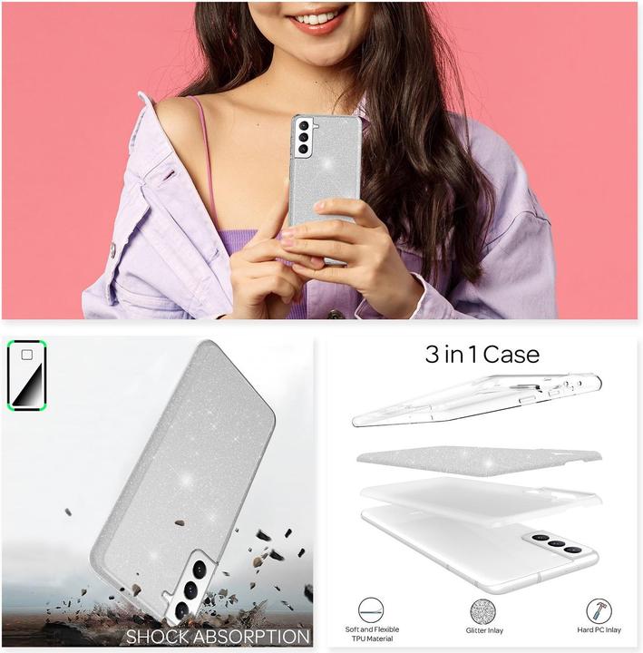Image du produit Nalia Étui pour téléphone portable à paillettes (Samsung Galaxy S21 FE)