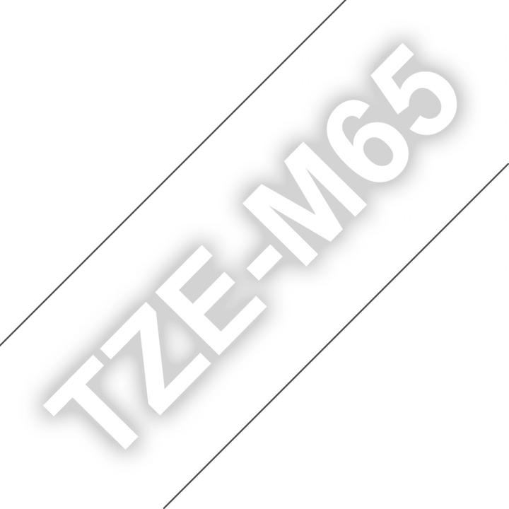 Immagine prodotto Brother Nastro per etichette laminato opaco a cassetta TZeM65 Bianco su sfondo trasparente, TZe, 8 m, 3,6 cm (3.60 cm, Trasparente)