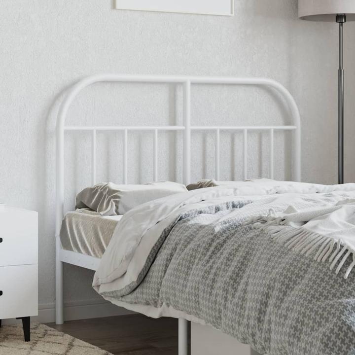 Immagine prodotto VidaXL Kopfteil Metall Weiss 120 cm, Farbe: Weiss (125 x 3 x 100 cm)