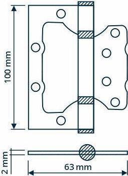 Actual product image Haushalt HINGE DOOR 100X63X2MM BRASS PLATED